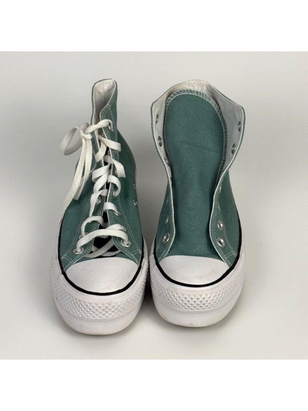 Converse Chuck Taylor All Star Lift High Teal Canvas Women's Size 8 Missing a Sh